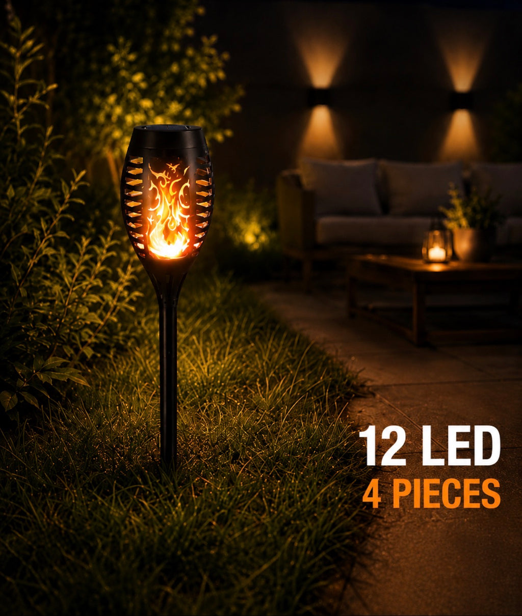 Solar Flame Torch Garden Lights