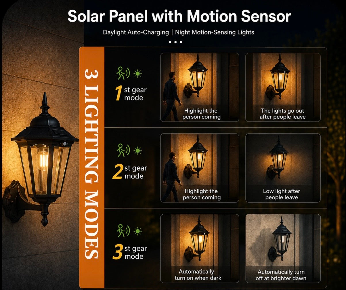 Solar Motion Wall Lantern