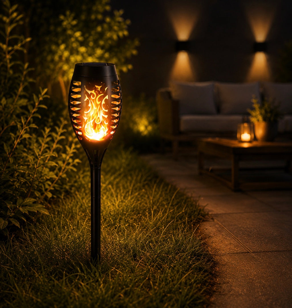 Solar Flame Torch Garden Lights
