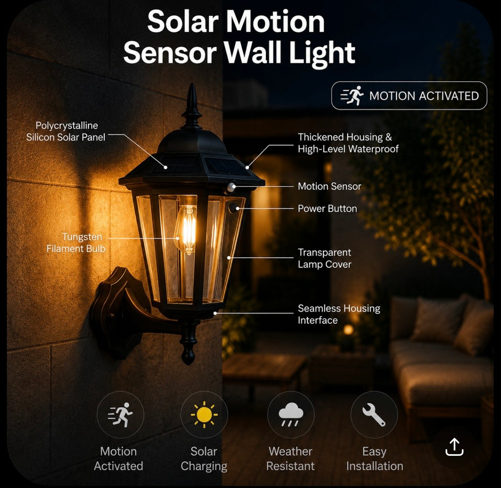 Solar Motion Wall Lantern