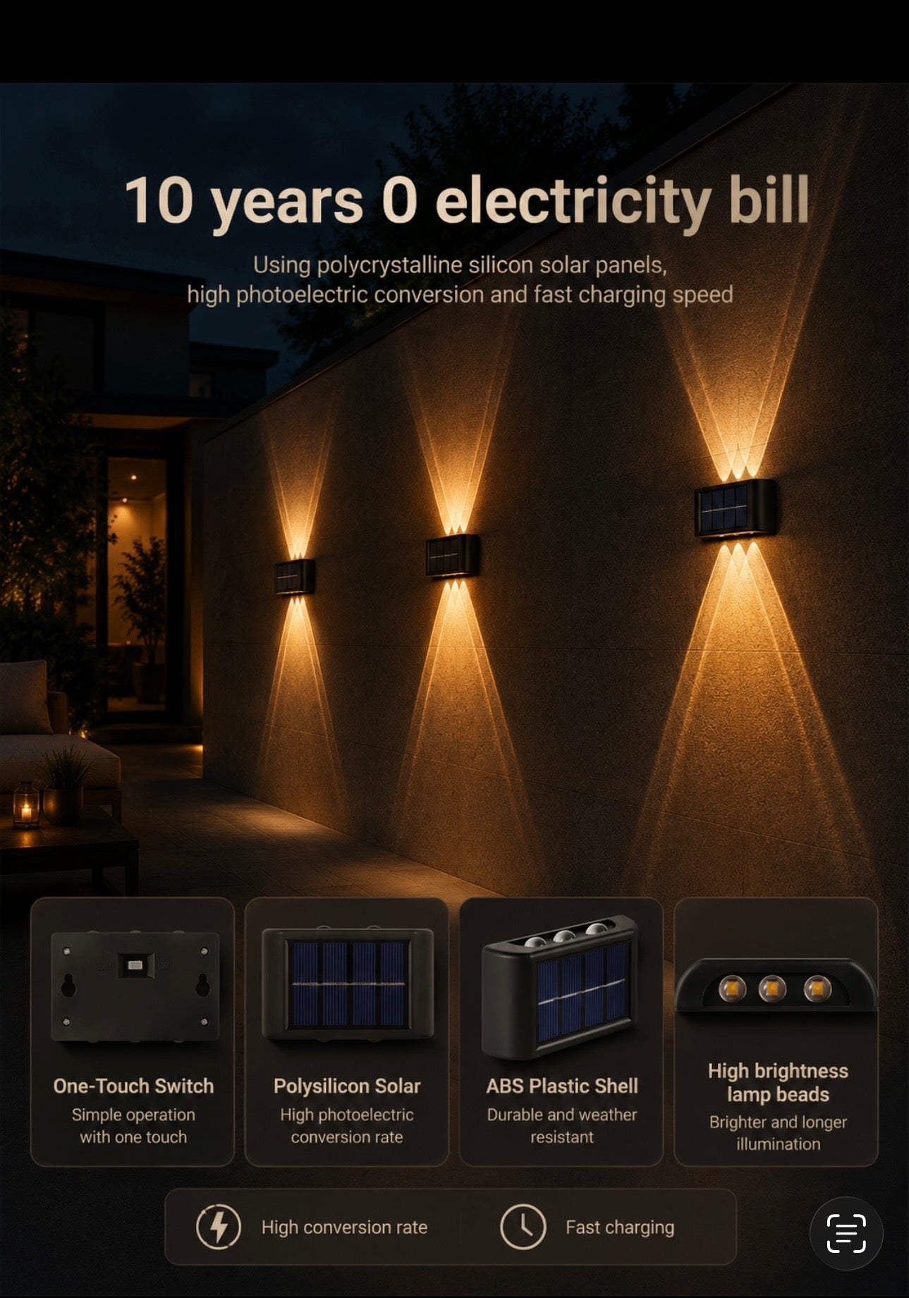 Solar Up-Down Wall Light