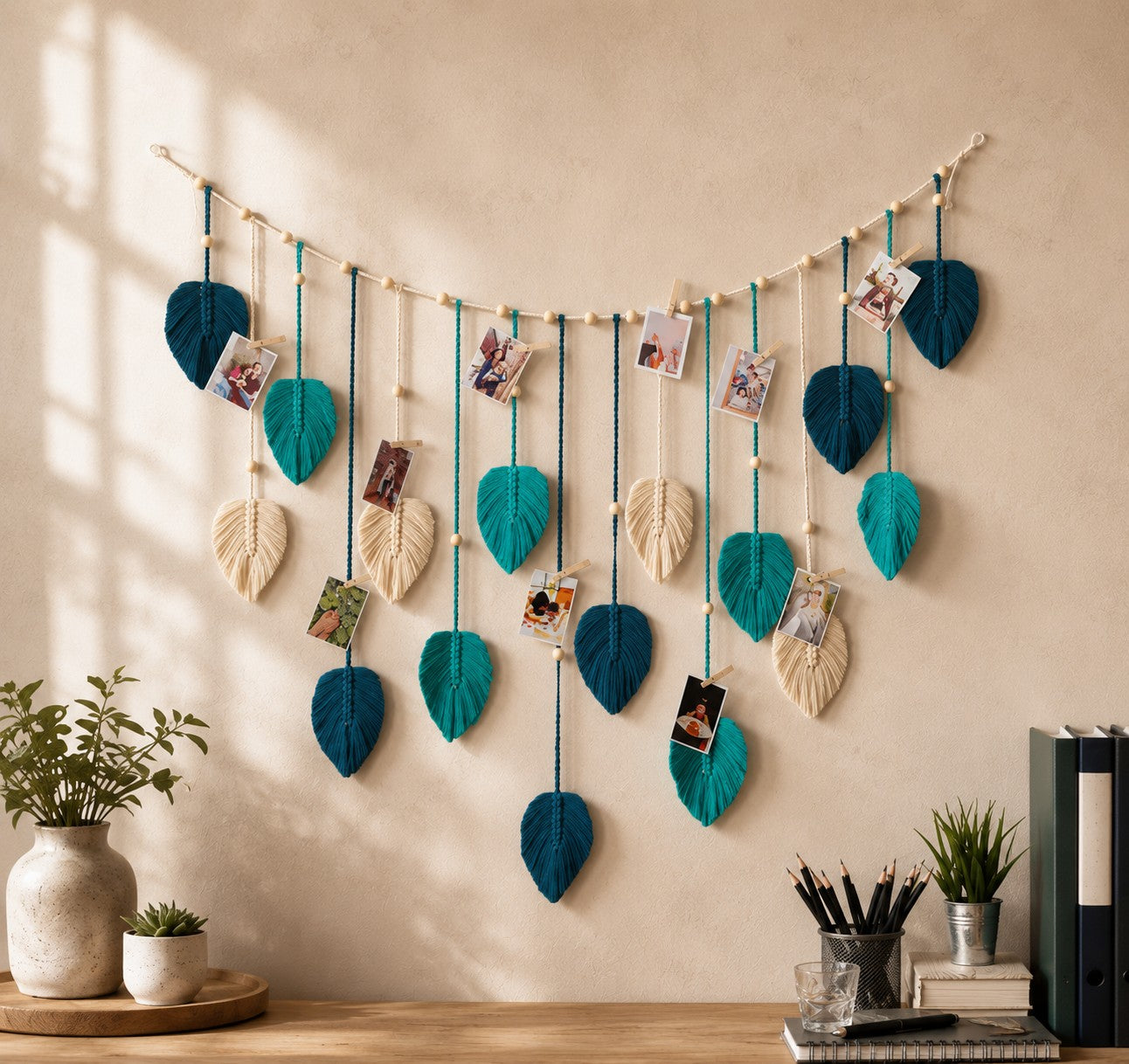 Large Leaf Wall Hanging | Handmade Cotton Wall Decor