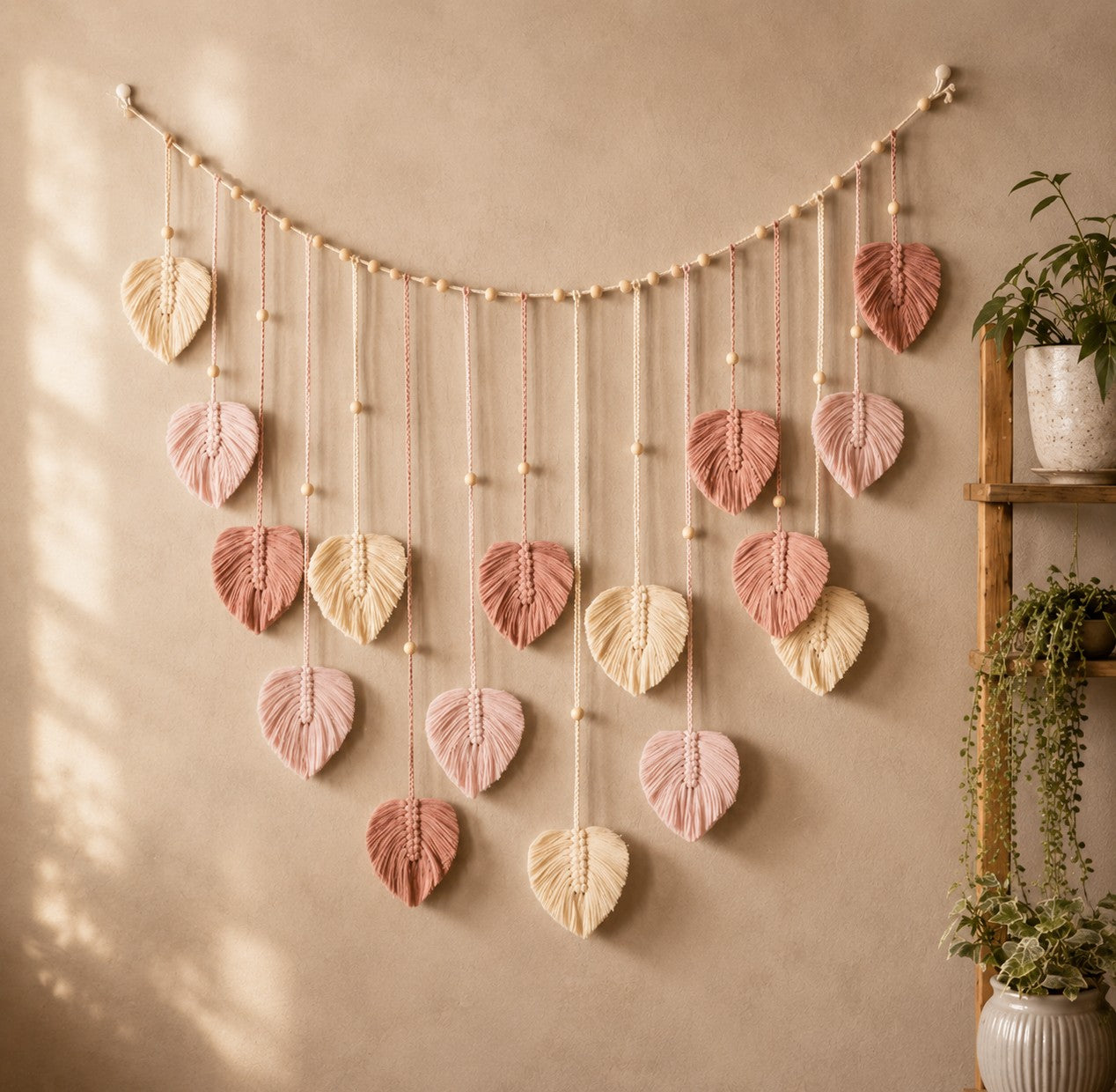 Large Leaf Wall Hanging | Handmade Cotton Wall Decor